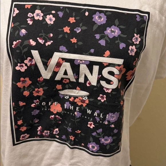 Vans White Tee with Floral Graphic - Picture 3 of 5